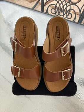 PIKOLINOS ALZIRA WEDGE LEATHER SANDALS 🔥 hook-and-loop  🔥 Pre loved 🔥 EUC 🔥